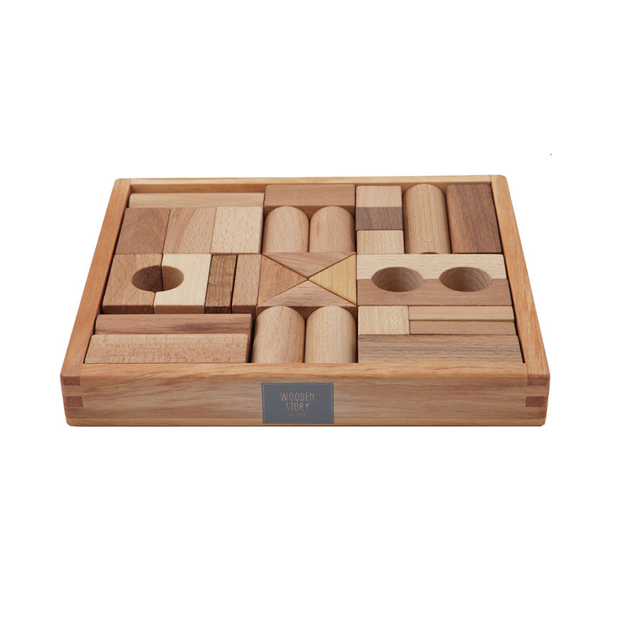 Wooden Story houten blokken naturel kleur. - ollibob kosmische kinderwinkel