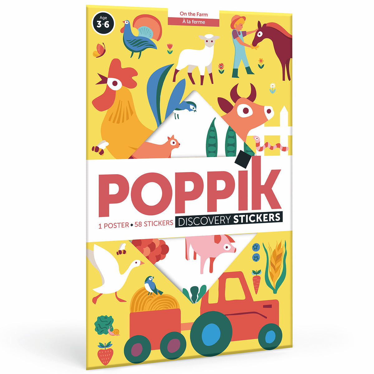 Poppik Stickerposter Op de boerderij - ollibob kosmische kinderwinkel