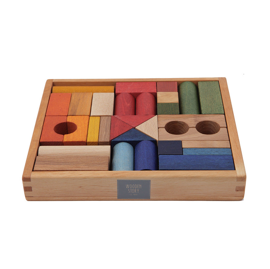 Wooden Story houten blokken regenboog - ollibob kosmische kinderwinkel